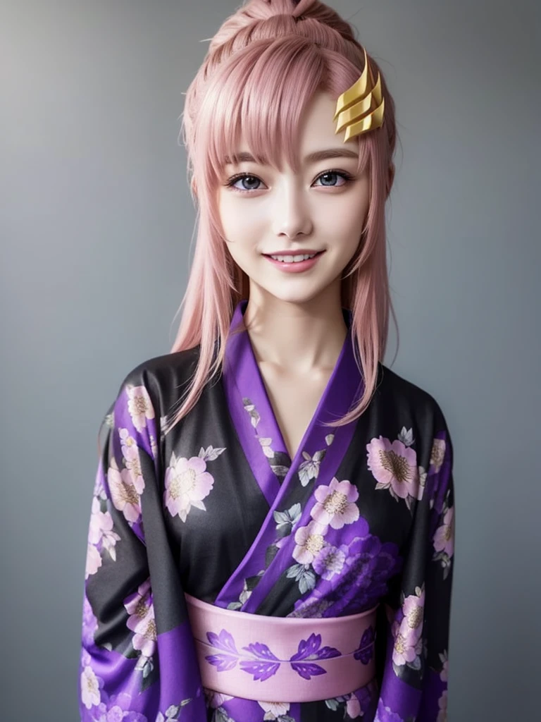 lacusclyne, lacus clyne, (purple eyes:1.1), hair ornament, long hair, wave hair ornament, (light pink hair), (Encouraging smile:1.3),
BREAK See-through, (blackand purple intricate floral printed kimono:1.5),
BREAK ((Golden hair ornament)),
BREAK 1girl, 20 years old, (Massive Breasts:1.2), Lean Body, (big hips:1.2),
BREAK looking at viewer,
BREAK (Highest quality、4K、8K, 16K, masterpiece:1.37), Ultra detailed face, Detailed lips, Detailed eyes, double eyelid, 
BREAK (Seductive pose:1.75), (dynamic pose:1.3), dynamic angle, BREAK, 