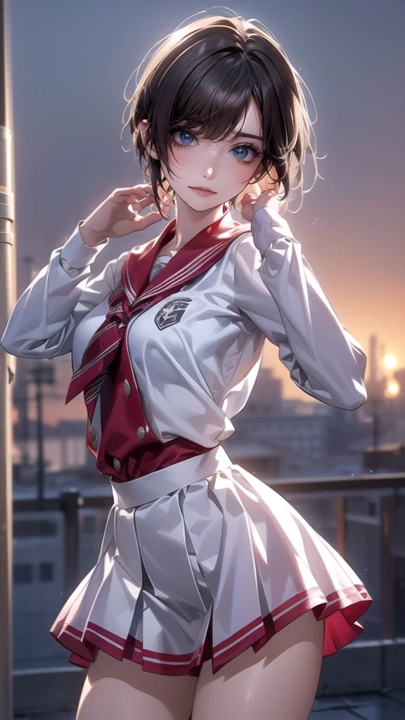 high school girl,(random dance pose),(Highest image quality, (8K), Ultra-realistic, Best Quality, High quality, High Definition, high quality texture, high detailing, Beautiful detailed, fine detailed, extremely details CG, Detailed texture, realistic representation of face, masterpiece, presence, Dynamic, Bold)