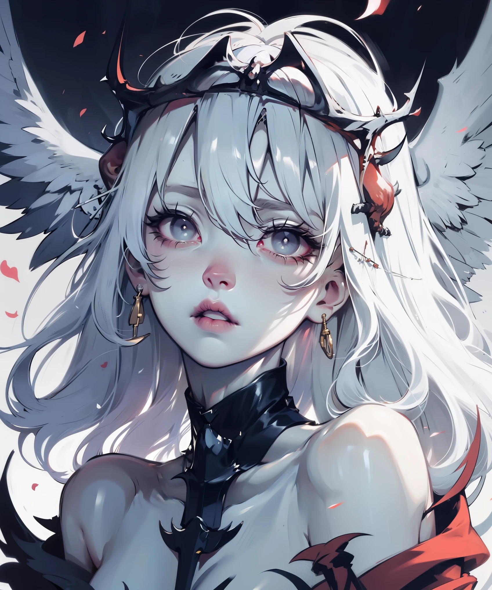 1 girl, Adult women,  Solitary, g0ld3mb, Air, (platinum blonde hair) hair, Ji Qie, (kawaii hair clips:1.2)    high quality, best quality, high resolution, High Detail, (Airen aura magic), hair uplifted, trumpet