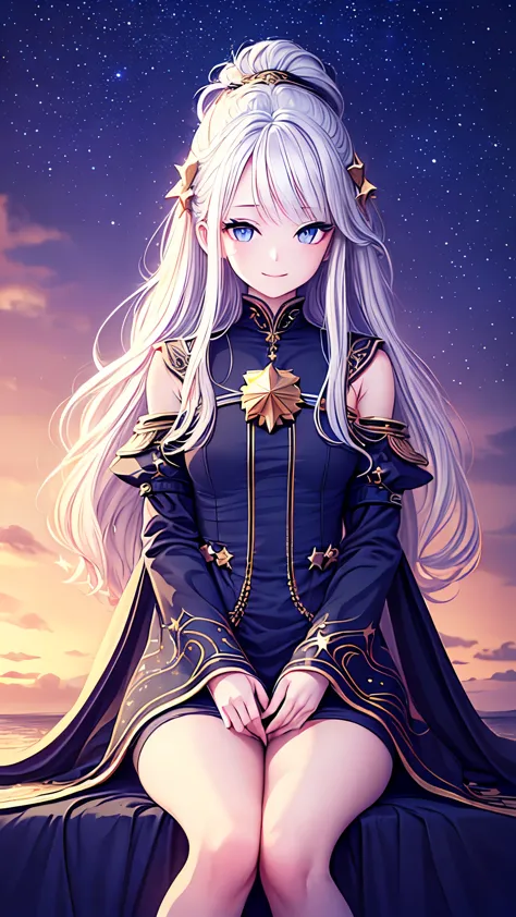 ((best quality)), ((masterpiece)), (detailed), une fille, visage parfait, Longhaire, ((golden hair)), curly hair, decorated chev...