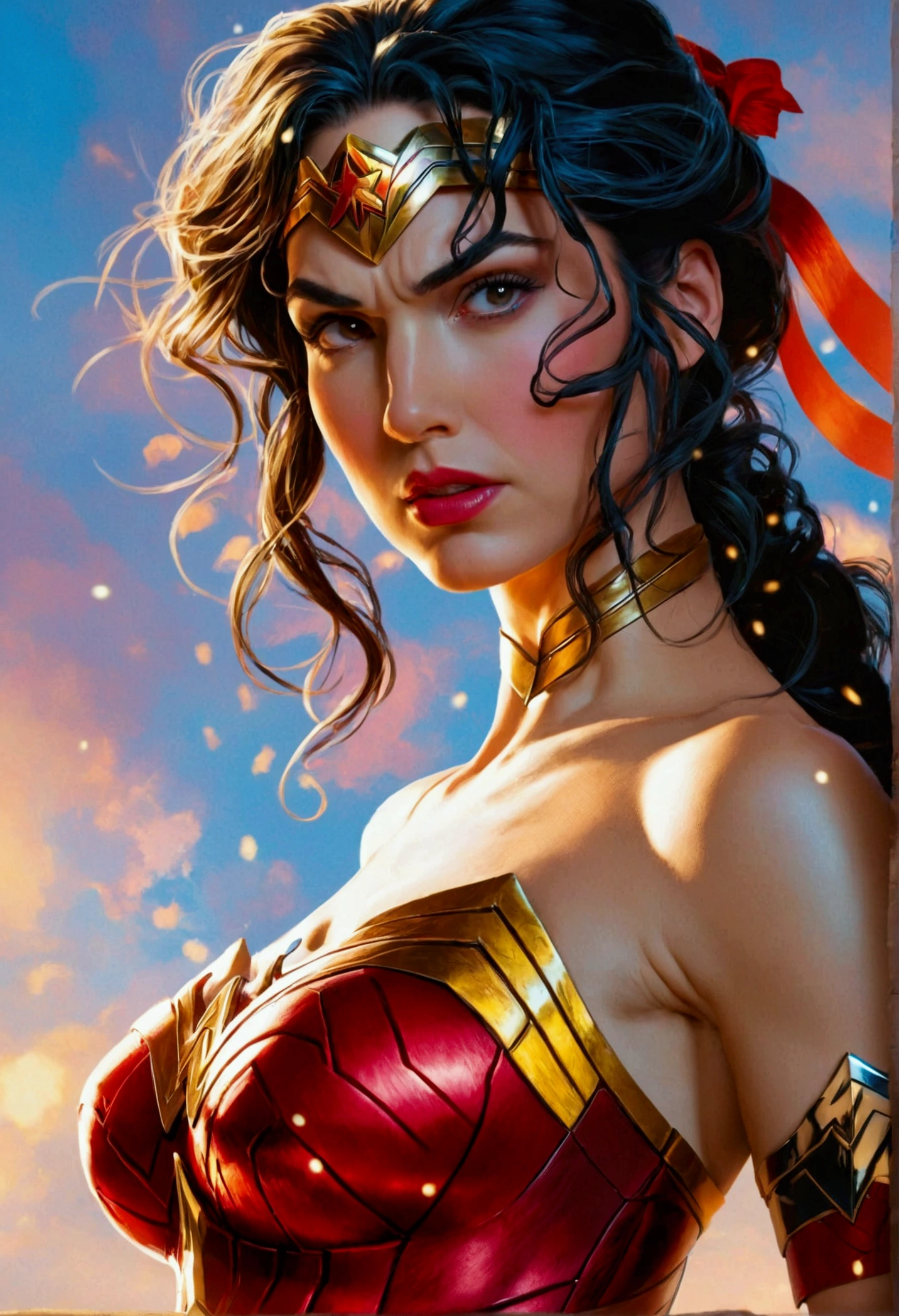 Sexy Wonder Woman ass up face down - SeaArt AI