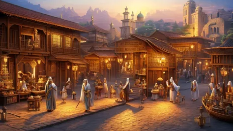 Arab merchant、Ancient Town、Arabian Nights、Fantasy