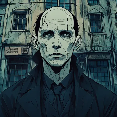 Dark Anime, Portrait of Voldemort in Diagon Alley,8K