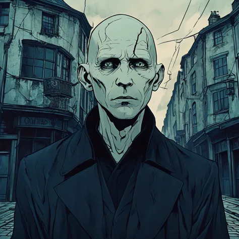 Dark Anime, Portrait of Voldemort in Diagon Alley,8K