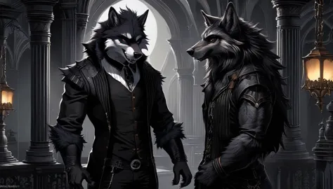 gothic，werewolf，furry，designer，handsome