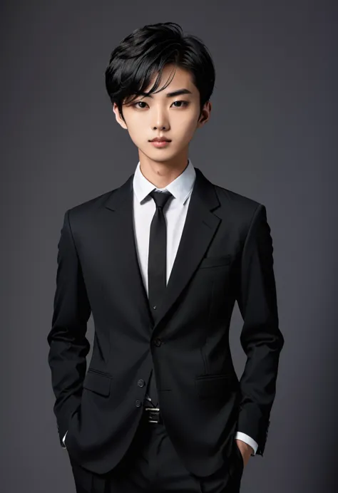 Black Suit、male、Asian、Short Hair、22 years old