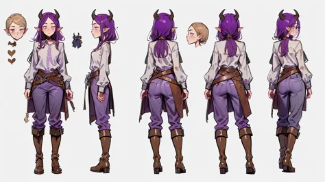 (masterpiece, best quality), detailed, 1girl, ((character concept art)), ((character design sheet, same character, front, side, ...