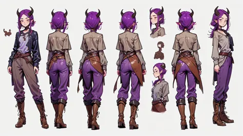 (Masterpiece, best quality), detailed, 1girl, ((character concept art)), ((character design sheet, same character, front, side, ...