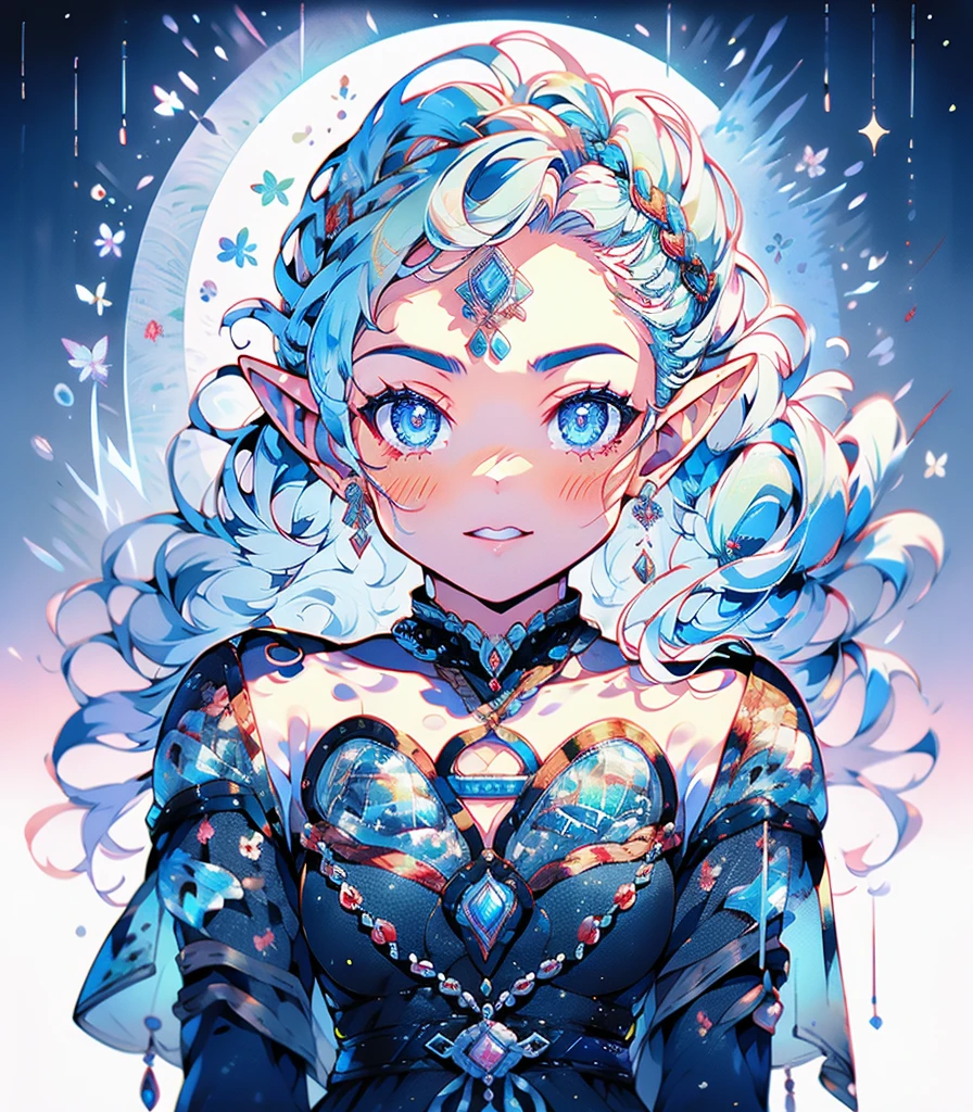 masterpiece, super high quality, ( 非常にdetailedなオリジナルイラスト),(Ice Elf Portrait:1.2), Medium length elven ears, Pointed Ears,Around the ice, Frosty Theme,( 輝く黄colorい目:1.2), A light, cold smile, Arrogant look, Sexy Russian costume, blue crystal jewelry, Ice blue glowing tattoo,detailed,Realistic,4K High Definition,Mappa Studio,masterpiece,Highest quality,Official Art,figure,Clear lines,(nice_color),Perfect composition,Fantasy,Concentration,The rule of thirds