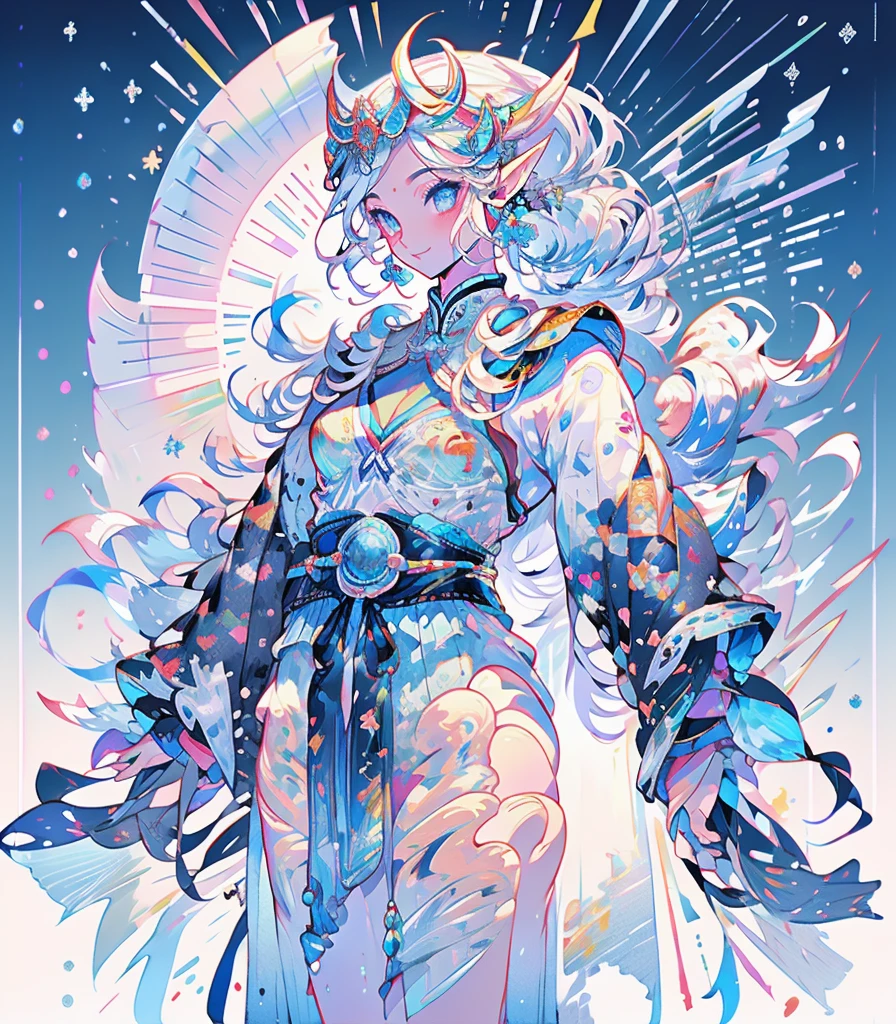 masterpiece, super high quality, ( 非常にdetailedなオリジナルイラスト),ice elf, Medium length elven ears, Pointed Ears,Around the ice, Frosty Theme,( 輝く黄colorい目:1.2), A light, cold smile, Arrogant look, Sexy Russian costume, blue crystal jewelry, Ice blue glowing tattoo,detailed,Realistic,4K High Definition,Mappa Studio,masterpiece,Highest quality,Official Art,figure,Clear lines,(nice_color),Perfect composition,Fantasy,Concentration,The rule of thirds