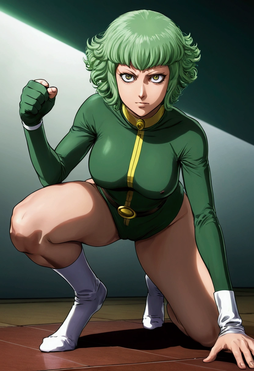 Tatsumaki (Homem de um soco só), visão de bunda ,de quatro, Shorts  Golfinhos à p - SeaArt AI