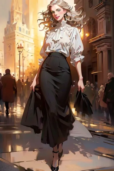 (realistic illustration:1.3), A very beautiful Russian woman. 31yo, brunette, green eyes, short, perfect figure, small breasts,(...