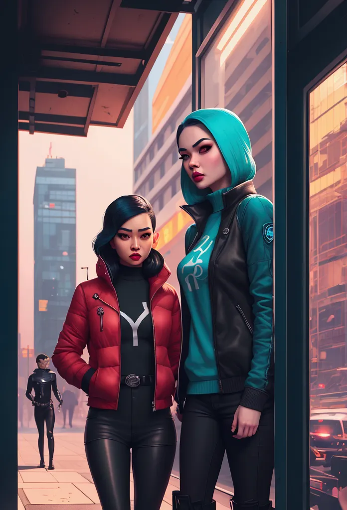 there are two people standing on a city street with money flying, in the style of ross tran, ross tran 8k, loish and ross tran, ...