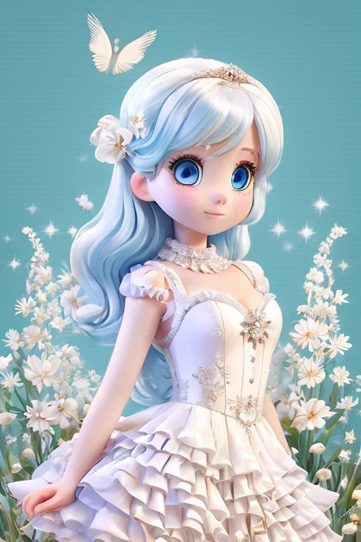 A woman with pale skin, blue eyes, and an angelic face dances with a dreamy expression as if she is dreaming. Camera angle that captures the upper body above the hips, sharp resolution, cinematic lighting, sharp picture quality, realistic atmosphere, bright theme, surreal atmosphere, detailed details, 8k high resolution, best quality,