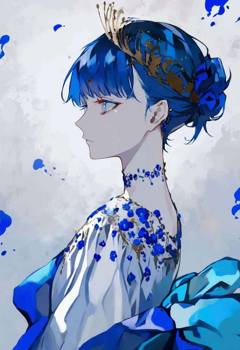 One boy,Depression,The color scheme is blue,original character