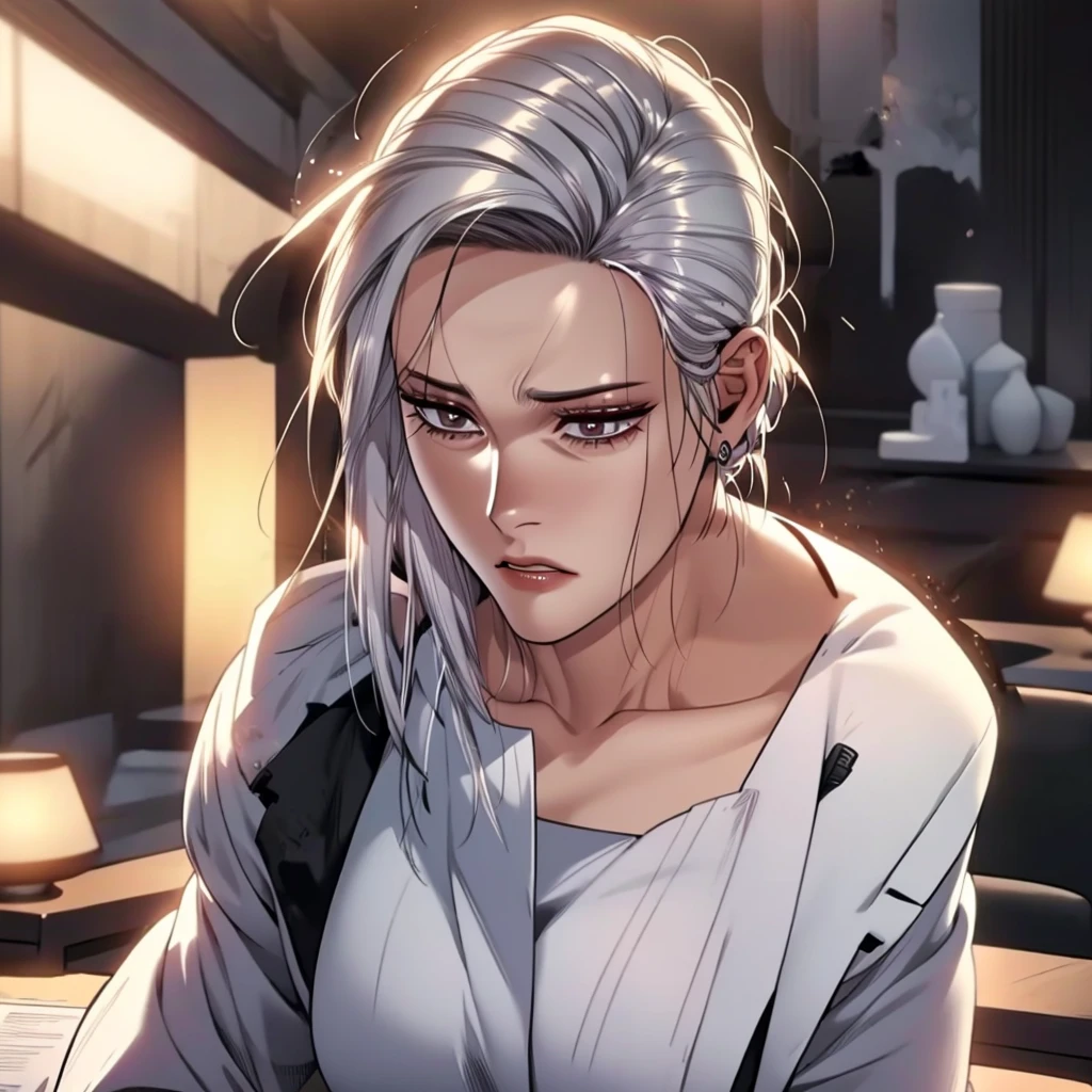 there is a manhwa of a woman being fucked by a old man with white hair, bottom angle, ultra realistic picture, ( ultra realistic ), close up shot, close angle, very perfect position, | fine detail anime, beautiful alluring manhwa milf, ultra realistic detail, low-angle shot, low - angle shot, seductive anime milf, photorealistic perfect body, close-up shot