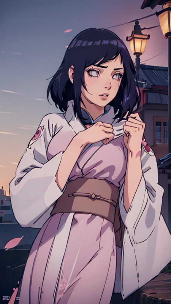 a beautiful girl, 1girl, beautiful detailed eyes, beautiful detailed lips, extremely detailed face, long eyelashes, intricate hair detail, delicate facial features, serene expression, anime style, beautiful detailed kimono, elegant posture, cinematic lighting, vibrant colors, fantasy landscape, glowing sakura petals, detailed background, (best quality,4k,8k,highres,masterpiece:1.2),ultra-detailed,(realistic,photorealistic,photo-realistic:1.37)