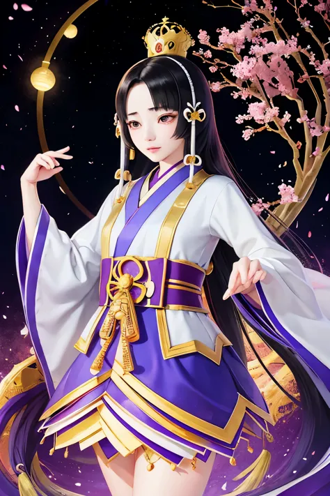 kaguya、kaguya、kaguya、unparalleled in the three kingdoms、unparalleled orochi、black hair、straight long、crown、immortal、resident of ...