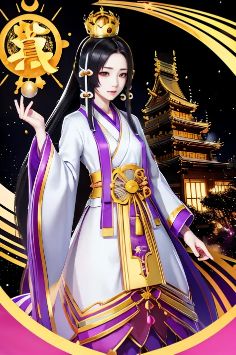 kaguya、kaguya、kaguya、unparalleled in the three kingdoms、unparalleled orochi、black hair、straight long、crown、immortal、resident of ...