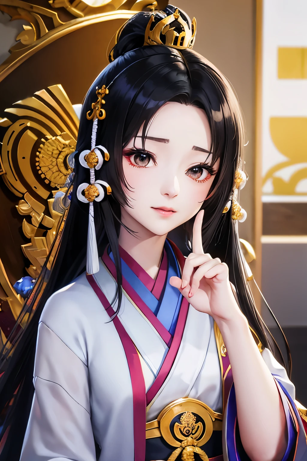 Kaguya、Kaguya、kaguya、Unparalleled in the Three Kingdoms、Unparalleled OROCHI、Black Hair、Straight Long、crown、Immortal、Resident of the fairy world、sakaki、（（（ＳＦＷ、sound、Highest quality、first-clasasterpiece、Normal body、8K、Detailed face、Ultra-precision、Normal hand、Normal finger、５Finger、Highest）））