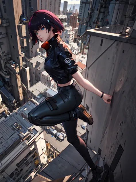 Absurd, Highest quality, One girl, alone, View your viewers, Eye focus, motoko_Kusanagi, Black jacket