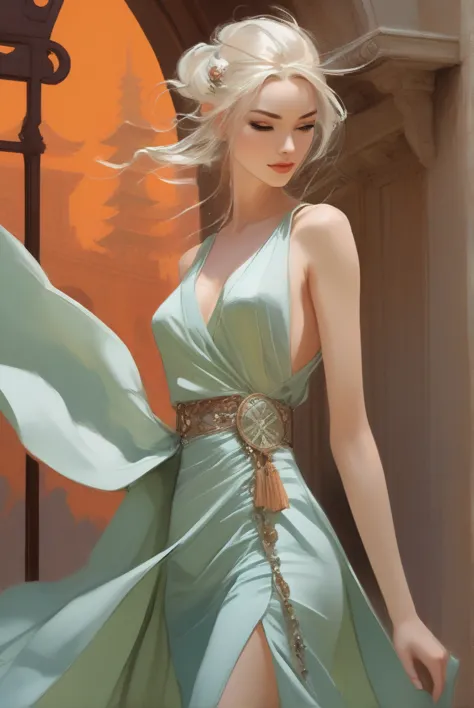 illustration in styles of harrison fisher, jeremy mann, alexandre cabanel, and tomer hanuka, of a stunningly beautiful lady sexy...