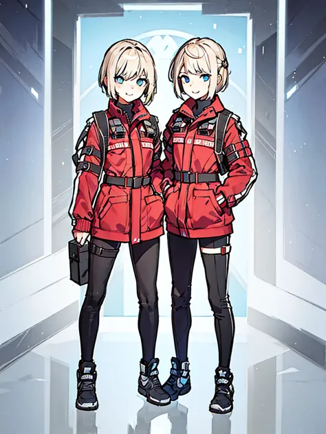 (((full body))) (((twins))) ((detailed)) they are boy twins 12-year-old with blonde and short hair. one has an smile. another on...