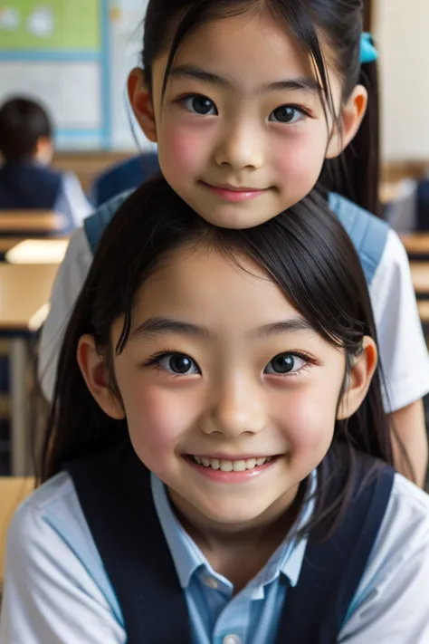 Japanese,whole body,10 years old,Detailed facial features,Teenage Girl,cute,Primary school students,