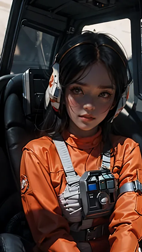 rebel pilot suit、cockpit view、urop、woman、22 years old