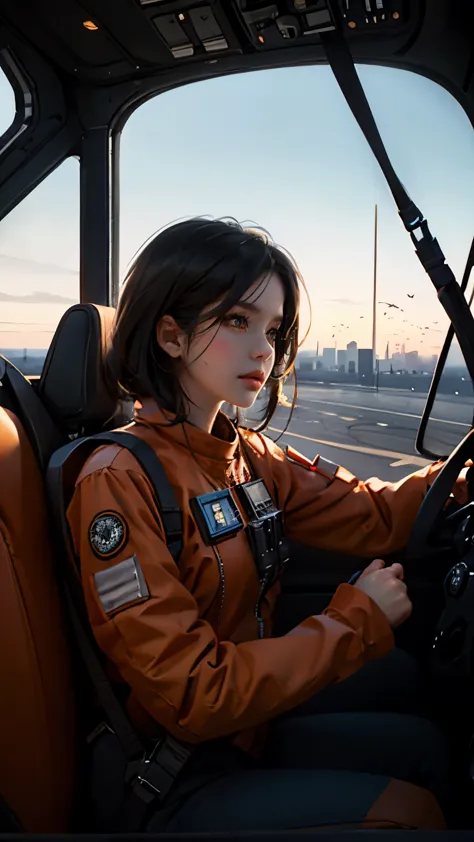 rebel pilot suit、cockpit view、urop、woman、22 years old