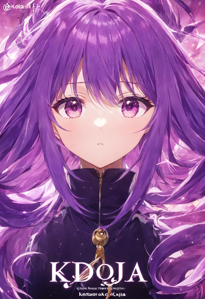 1 garota, Cabelo roxo, estilo anime, anime, com título "Quem é" nele
 ,pôster do filme, MoviePosterVermelhoAF,
,