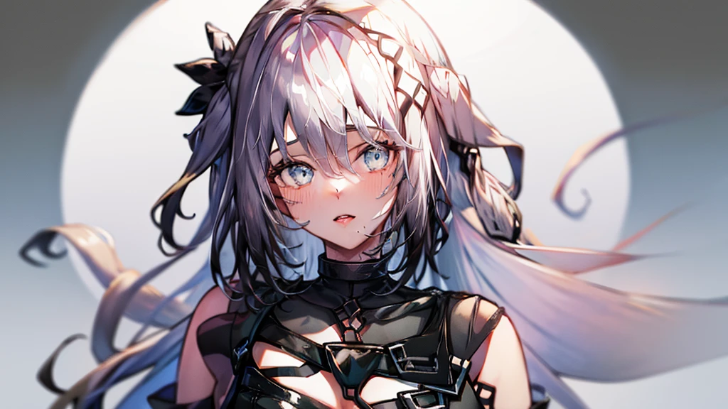 a beautiful anime girl with grey hair, erotic pose, (best quality,4k,8k,highres,masterpiece:1.2),ultra-detailed,(realistic,photorealistic,photo-realistic:1.37),1girl,detailed face,beautiful detailed eyes,beautiful detailed lips,extremely detailed eyes and face,longeyelashes,sensual,seductive,provocative,erotic,revealing clothes, dripping,detailed background,highly detailed, full body