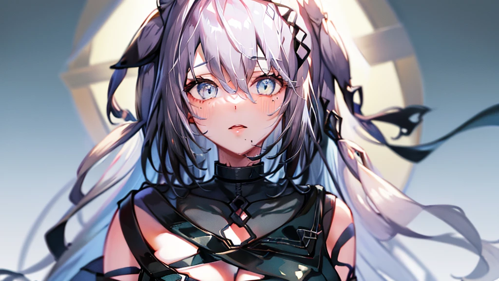 a beautiful anime girl with grey hair, erotic pose, (best quality,4k,8k,highres,masterpiece:1.2),ultra-detailed,(realistic,photorealistic,photo-realistic:1.37),1girl,detailed face,beautiful detailed eyes,beautiful detailed lips,extremely detailed eyes and face,longeyelashes,sensual,seductive,provocative,erotic,revealing clothes, dripping,detailed background,highly detailed, full body