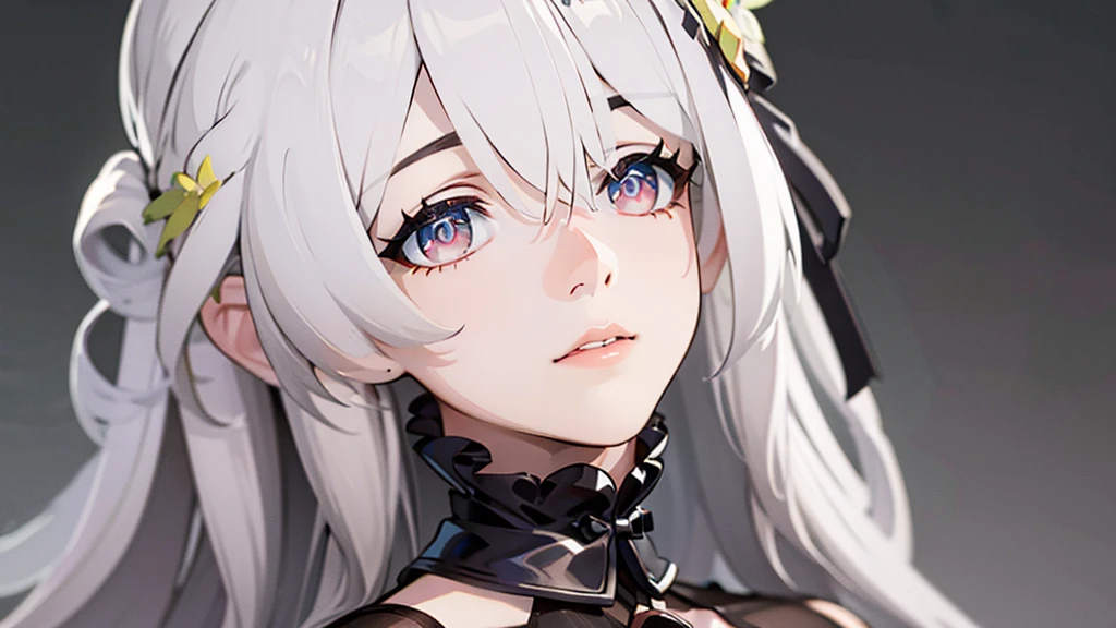 a beautiful anime girl with grey hair, erotic pose, (best quality,4k,8k,highres,masterpiece:1.2),ultra-detailed,(realistic,photorealistic,photo-realistic:1.37),1girl,detailed face,beautiful detailed eyes,beautiful detailed lips,extremely detailed eyes and face,longeyelashes,sensual,seductive,provocative,erotic,revealing clothes, dripping,detailed background,highly detailed, full body