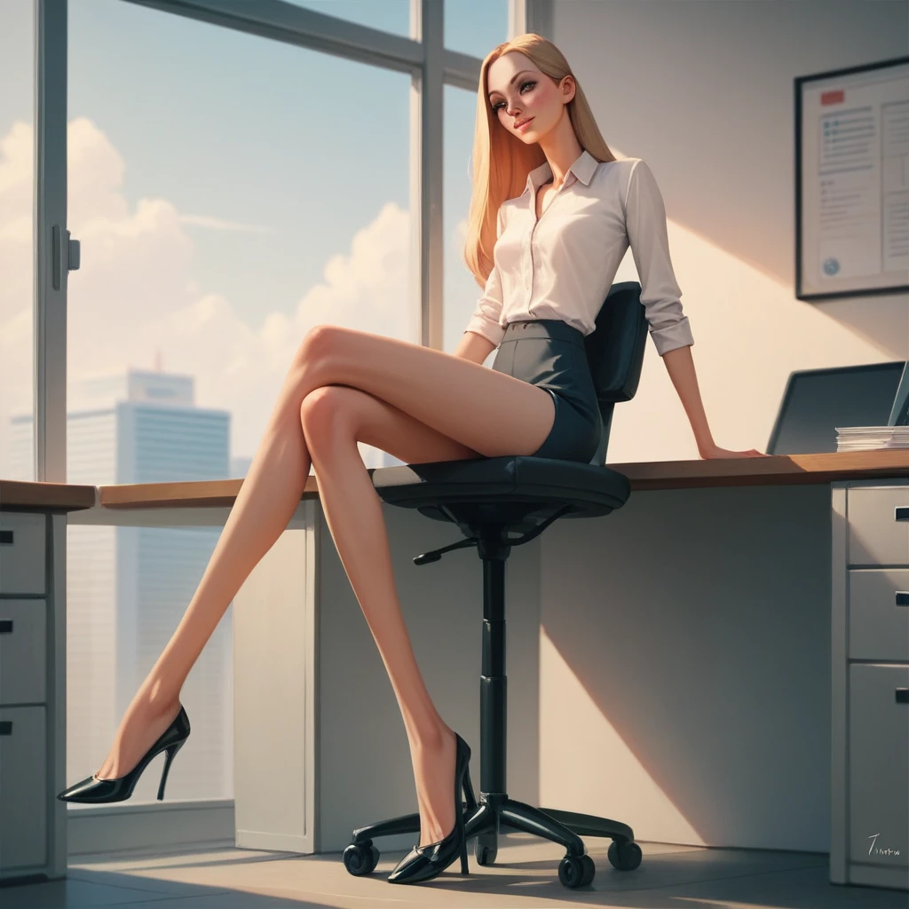 flying in the sky Skinny Skinny Goddess. anorexia. Thin very very skinny thin legs, unrealistically long legs  with heels. sits in the office. Highest quality