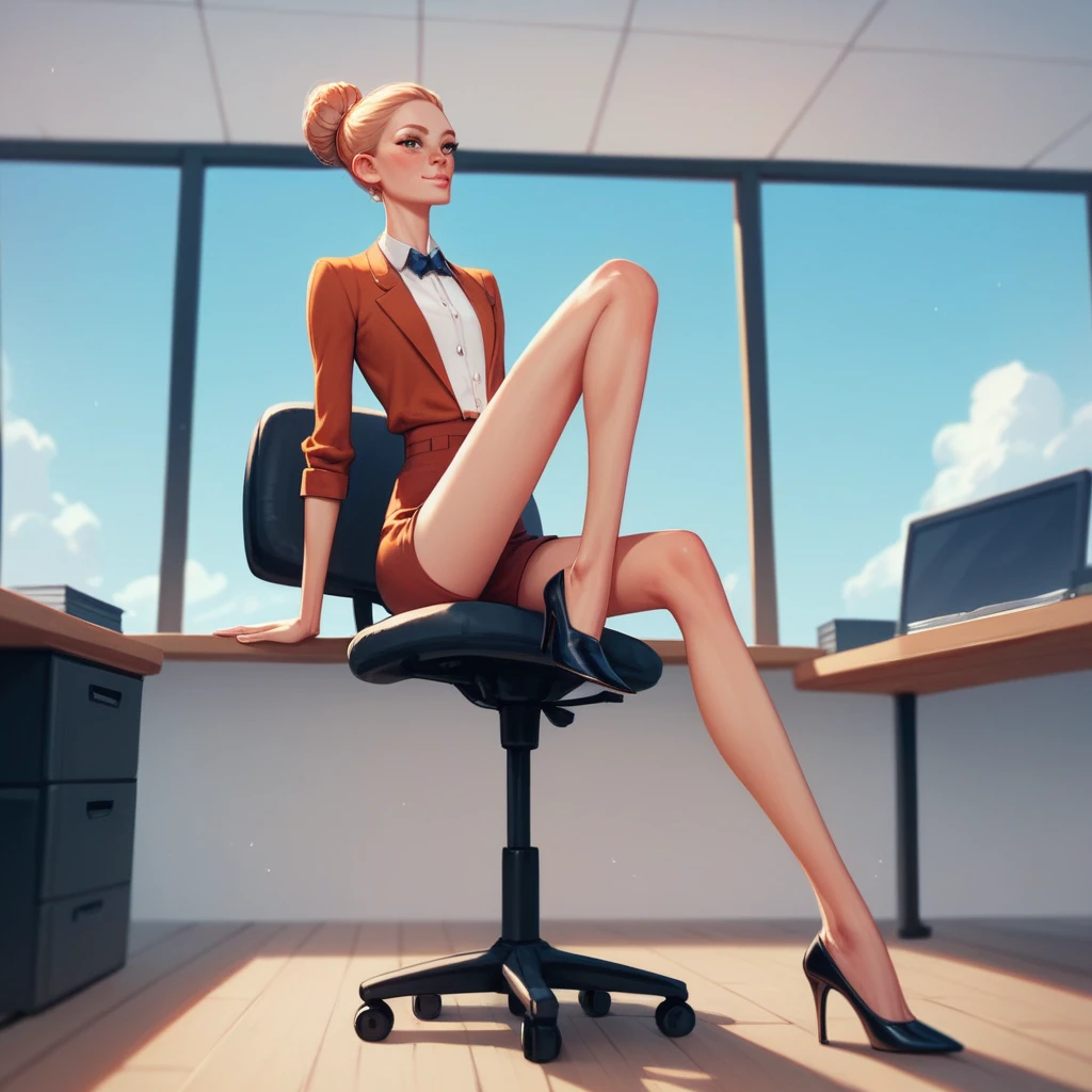 flying in the sky Skinny Skinny Goddess. anorexia. Thin very very skinny thin legs, unrealistically long legs with heels. sits in the office. Highest quality