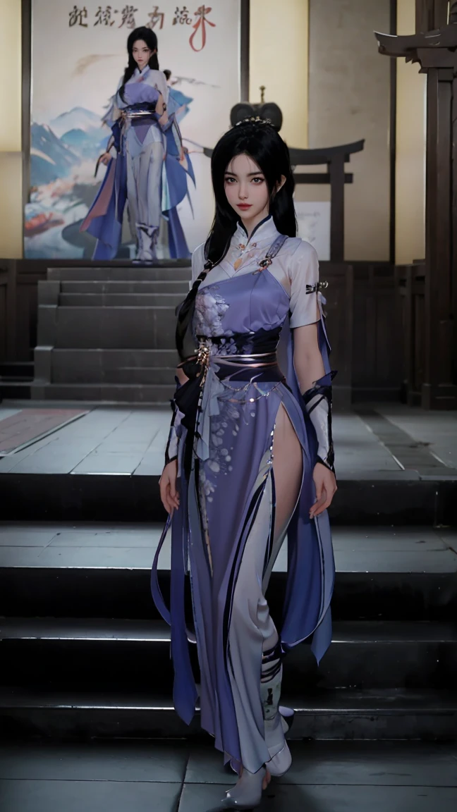 (masterpiece), best quality, expressive eyes, perfect face, HD, Benisato, kunoichi, snakes tattooed, She is a tall and matured woman with a slender curvaceous build with long legs and arms, Although a ninja herself, Benisato has the appearance of a beautiful and seductive geisha, She has porcelain skin and long dark hair tied back in a coif with a hairpin and traditional comb, Benisato is covered in serpent tattoos that come alive when she uses her powers and will usually appear naked during a battle to throw off her male victims, She wears traditional Japanese geisha robes, full body, pants, long sleeves, vest, sandals, kimono, Hongli, snakes supranatural 