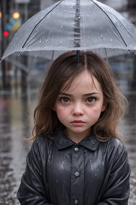 (dynamic angle:1.1), (cute face:1.2), dark sky, (nighttime:1.2), (rainy weather:1.2), detailed skin texture, photo of angry girl...