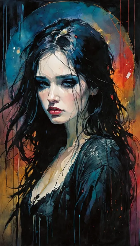 sadness (art inspired by Bill Sienkiewicz, intricate details, oil painted )
