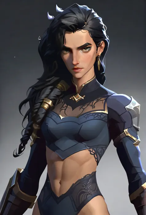 Face to torso, epic hero apperal,detailed face, Not skinny, Senna from league of legends,character ,highest quality, random norm...