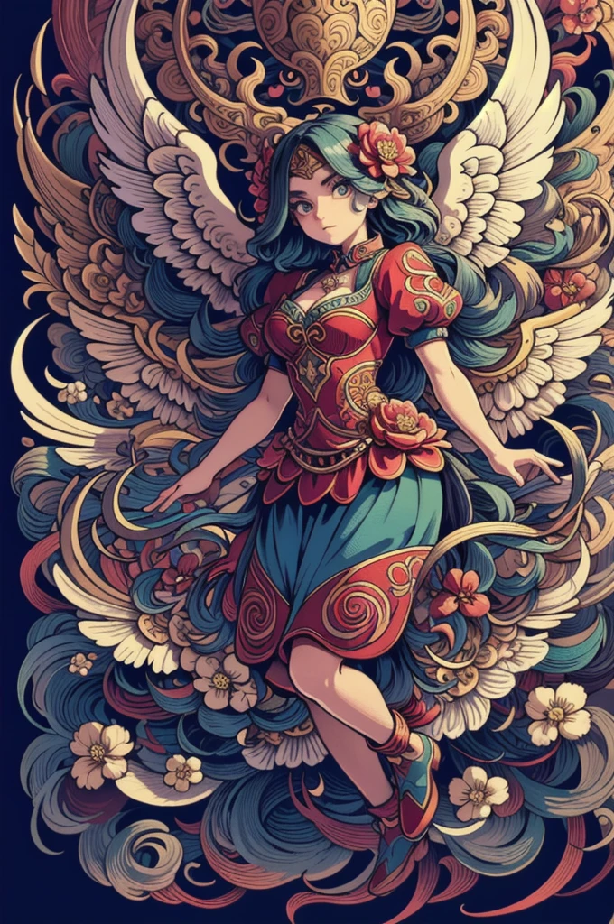 (masterpiece, top quality, best quality, official art, beautiful and aesthetic:1.2), a stunning art, abstract, flowery, centered, intricate, highly detailed, breathtaking beauty, precise line art, vibrant, comprehensive, cinematic, deep shadows, an hourglass with wings on it