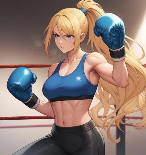 score_9, score_8_up, score_7_up, score_6_up, detailed background, break
 samusaran,1girl, long hair, sports bra,long black pants...