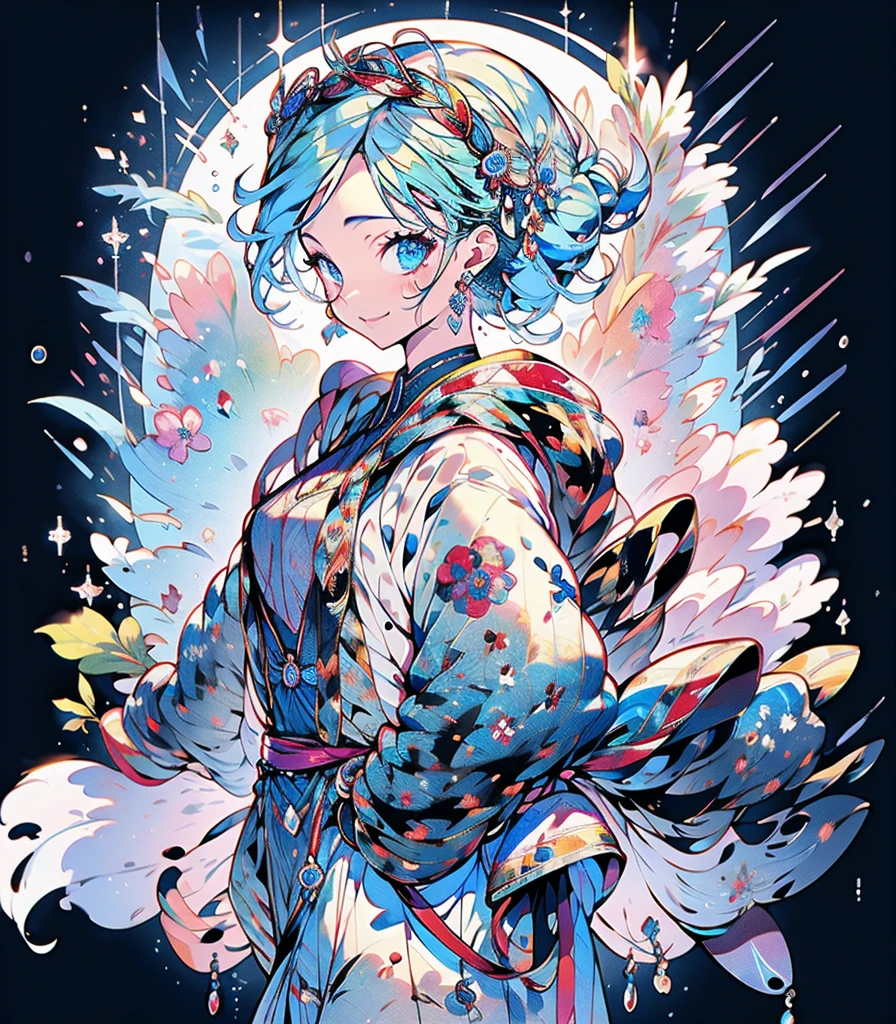 masterpiece, super high quality, ( 非常にdetailedなオリジナルイラスト),1 person,Ice Princess,Around the ice, Frosty Theme,( 輝く黄colorい目:1.2), A light, cold smile, Arrogant look, Sexy Russian costume, blue crystal jewelry, Ice blue glowing tattoo,detailed,Realistic,4K High Definition,Mappa Studio,masterpiece,Highest quality,Official Art,figure,Clear lines,(nice_color),Perfect composition,Fantasy,Concentration,Front facing,No text