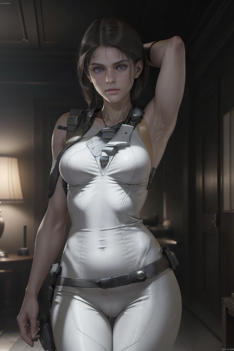 ((best qualityer)), ((work of art)), (detailded:1.4), ........3d, Image of a Alexandra Daddario as cyberpunk woman in white armor,hdr (high-range dynamics),ray tracing,nvidia RTX,extra high resolution,Irreal 5,sub-surface Scattering,PBR Texturing,post-processed,Anisotropic filtering,Depth of field,Maximum clarity and sharpness,Multilayer textures,Albedo and Specular Maps,Surface shading,Accurate simulation of light-material interaction,perfectly proportioned,octane rendering,duotone lighting,large aperture,Low ISO,White balance,the rule of thirds,8K CRU, very sexy, pose sexy,( Alexandra Daddario) sexy suit, naked legs, bare one shoulder, naked confession, (an Alexandra Daddario face), bikinis