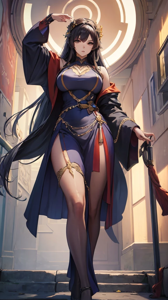 (obra de arte, 4K ,super detalhado:1.2), (anime:1), (qualidade perfeita), Todo o corpo é mostrado, Ver visualizador, Espadachim Feminina, Muscular and ultra violent, Poderosamente々e, personagem de arte conceitual de RPG, vestido de armadura