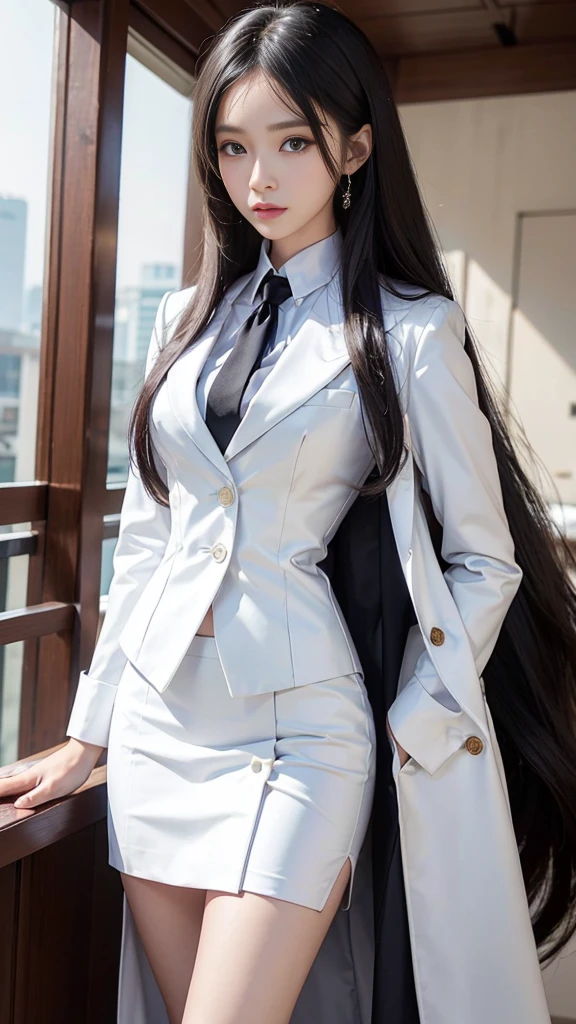 woman, กระโปรงสั้นwhite, เสื้อsuitwhite, skirt only, (สาวสวยTwo meter long hair, my hair is very long., extra long hair, long black hair), (suitสไตล์อิตาลี, suitสองปุ่ม), (Italian suit, white suit, Set of two buttons), (ใส่suitwoman, Business woman&#39;suit, white), (suitwomanwhite), (เสื้อเชิ้ตwhite), necktie, (necktieสั้นสีดำ, necktieสีดำ, necktieผอม, ถักnecktie), (military rank insignia), (Short pencil skirtwhite), (Dynamic posts), full body, (A gigantic rift), (big breasts, thin body, small waist, hips raised, small thighs, Long legs), high-heelsสีดำ, (Short pencil skirt, white), Wearing a suit for a business woman, (Wearing a white businessuit, suitนักธุรกิจหญิงwhite), (tight, military regalia, เสื้อwhite, กระโปรงwhite), (black shoes), (Two gold suit buttons, Two meter long hair, suitเข้ารูป, เสื้อsuitwhiteทรงธรรมดารัดรูป), (black shoes, high-heels), (stand, walk, elegant gesture, Dynamic posts), short dress, earring, garden, monument