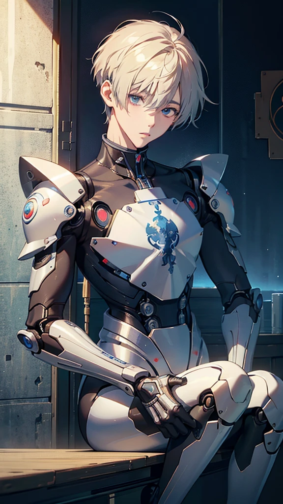 最高masterpiece、anime、Cool humanoid robot ((Highest quality)), ((masterpiece)), (detailed),Neutral face、Short Hair、Tall、NSFW、sex、whole body、mechanical