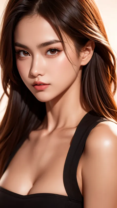 Prepare to be amazed by this 8k portrait of a 20-year-old girl, featuring a close-up of her stunningly detailed eyes and large b...