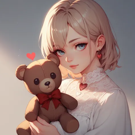 brown teddy bear with red heart