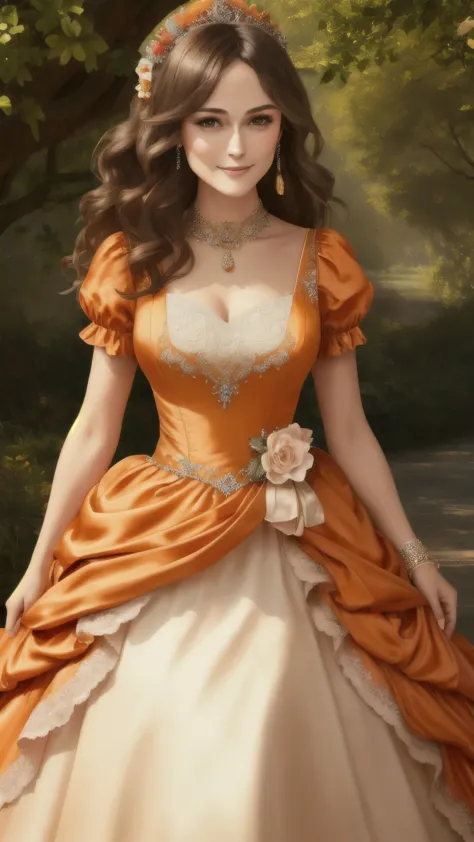 masterpiece, absurdres, fine detail, hdr, highly detailed face and eyes, photorealistic, smiling, open mouth excited,ballgown, k...